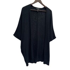LINE 100% Cotton Black Cocoon Open Front Sweater Size XS